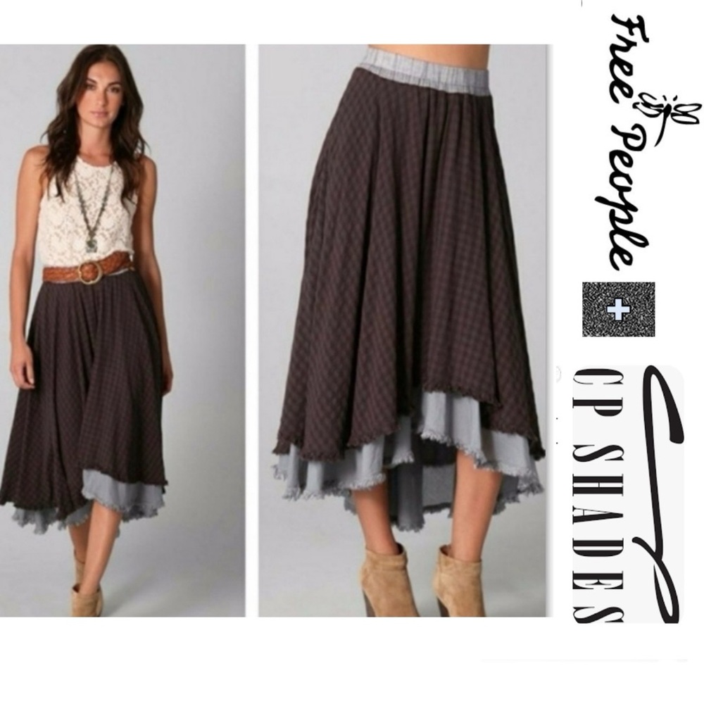Rare! Highly Sought Free People X CP Shades Plaid Maxi Skirt S. EUC